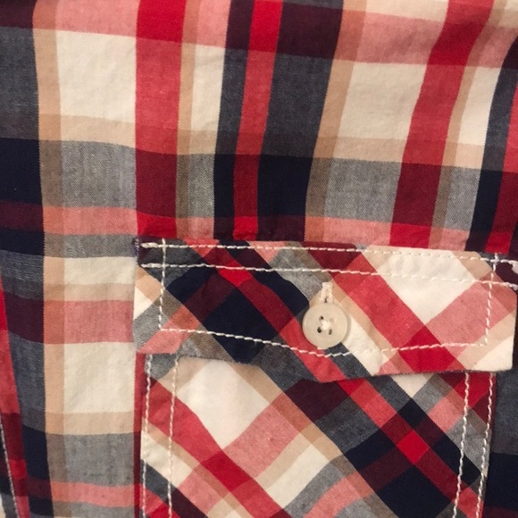 Weatherproof Red and Blue Button Down Shirt - Picture 3 of 7